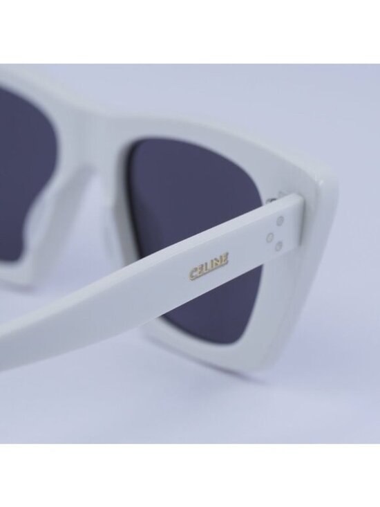 Celine CL40187I 25A Sunglasses White Cat Eye Frame, Grey Lenses main image 4
